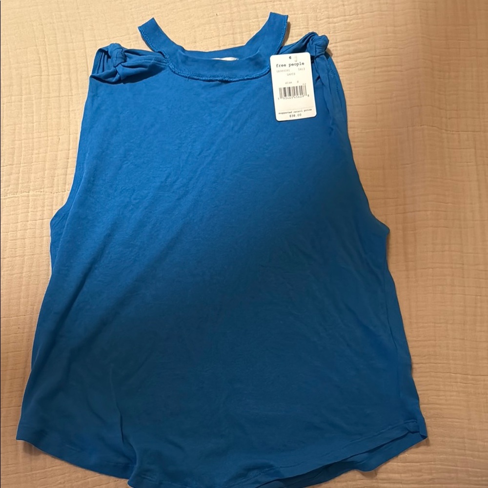 NWT Free People Blue Sleeveless Muscle Tee
